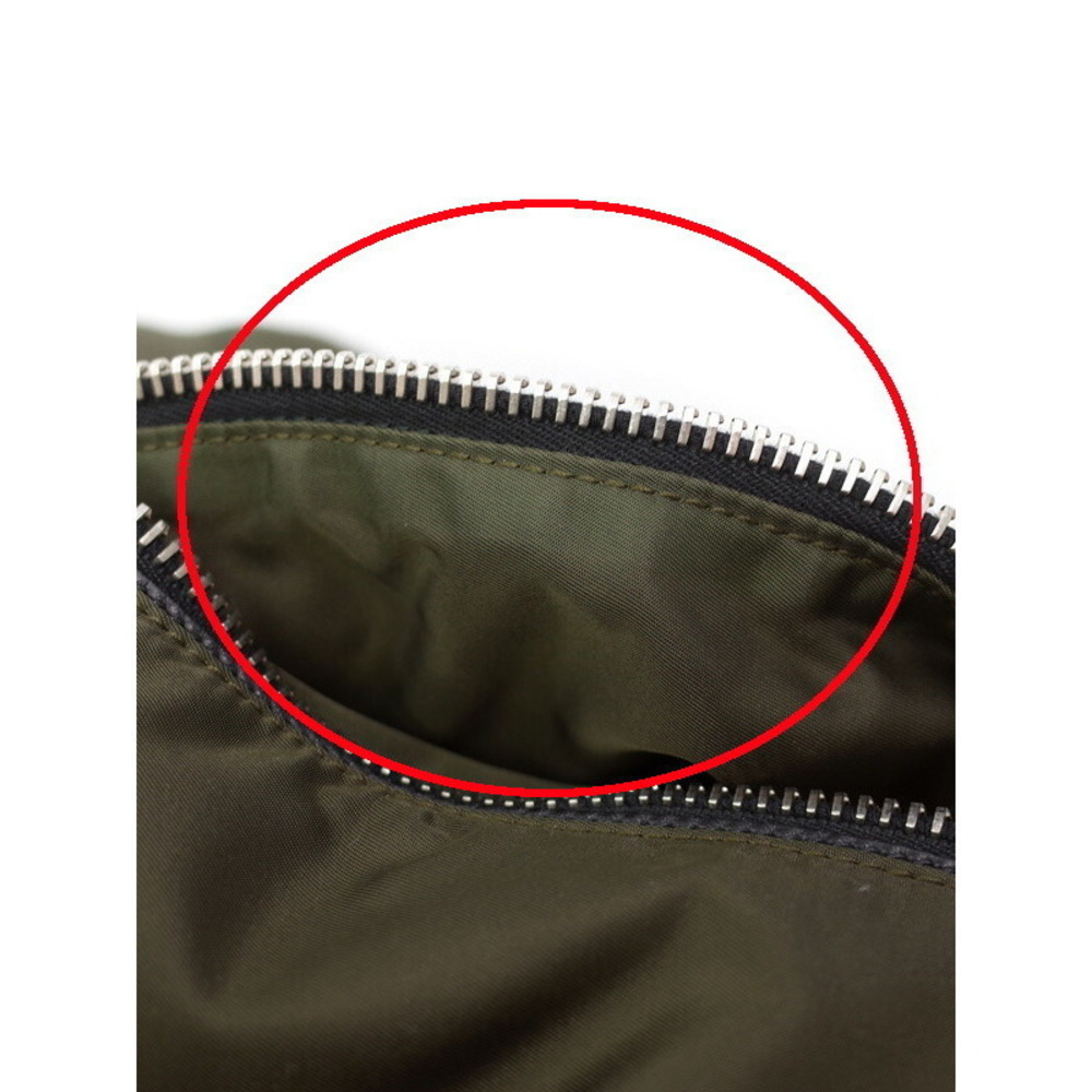 Prada Tessuto Reversible Tote Bag khaki green nylon black top - Picture 9 of 9